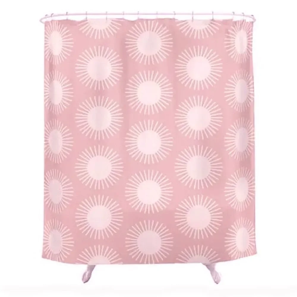 NWOT Society6 Pink Soleil Sun Pattern Designer Shower Curtain 69
